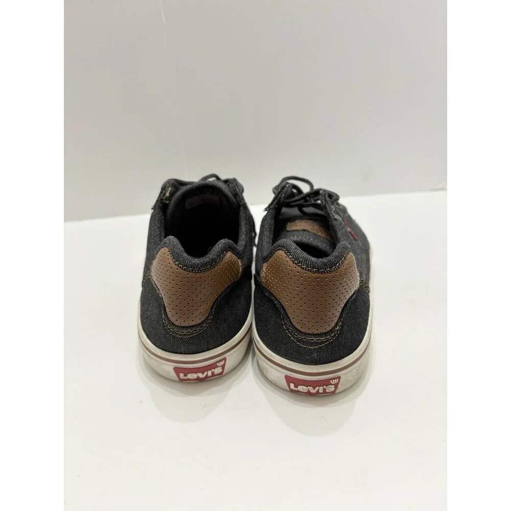 Levis Shoes Mens 7.5 Casual Sneakers Flats Comfort  Black Lace Up Low Shoes Levi